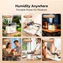 DIGIX Rechargeable Portable Humidifier-Smart Display,Night Light,Easy Clean,1.4L Small Humidifiers for Bedroom Baby, Personal Mini Humidifier for Travel Home Plants,3 Mist Modes, Auto Shut-Off (Black)