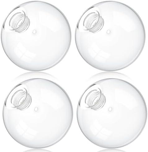 Retisee 4 Pcs Glass Globe Replacement for G9 Bulb Lighting Replacement Glass Lampshade 4 Inch Light Bulb Cover Light Fixtures, 0.8 Inch Fitter (Transparent)