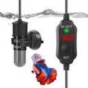 30W Mini Aquarium Heater for 4-6 Gallon Tanks | Submersible Fish Tank Heater with Digital Thermostat, Dry-Run & Overheat Protection, Memory Function