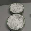 Kochorie 100 Pieces Sage Green Flower Paper Plates 7 Inches Disposable Floral Paper Plate Scalloped Sage Green Chinoiserie Vintage Flower Dessert Plates for Wedding Birthday Holiday Party Supplies