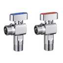 SUBMARINE Angle Stop Valve, Brass Material, 1/2'' Inlet and Outlet Caliber, 1/4 Turn Shut Off Valve, With 3/8'' Adapter, for Hot and Cold Water（2 Pack）
