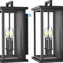 Dusk to Dawn Black Outdoor Light Fixture Wall Mount,Medium Patio Wall Light Fixture,Modern Front Porch Light,Outdoor Exterior Wall Lantern Sconce for House,Garage,Hallway,Waterproof,2 Packs