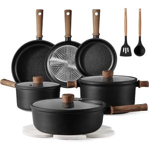 CAROTE Nonstick Pots and Pans, Induction Cookware Set  Kitchen Cooking Sets, Pot and Pan Non Stick w/Frying pan (PFOS, PFOA Free)