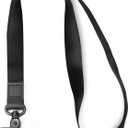 AZEAM Pure Black Lanyard Holder with Metal Clasp, ID Badges Cool Holder for Men Women, Long Neck Teacher Lanyard for Card Holder Car Keys, Wallet, Key Chain