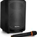 Pyle Portable Bluetooth PA Speaker System - Indoor Outdoor Karaoke Sound System w/Wireless Mic, Audio Recording, Rechargeable Battery, USB/SD Reader, Stand Mount, for Party, Crowd Control - Pyle