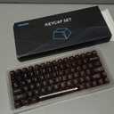 dagaladoo Brown Clear keycaps,Crystal Transparent keycaps 60 75 100 Percent,Ceramic Jelly Key caps Set,Shine Through Key caps,MDA Profile Keyboard Key Cap for Mx Switches Mechanical Keyboard