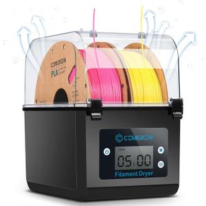 Comgrow 3D Printer Filament Dryer Box, Comgrow 3D Filament Storages, Keeping Filaments Dry During 3D Printing, Compatible with 1.75mm/2.85mm PLA ABS Material, Filament Dehydrator, Spool Holder (Transparent)