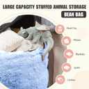 Bean Bag Covers Only, Fluffy Stuffed Beanbag Chair Covers No Filler, Washable Bean Bags Cover for Adults, Stuffed Animal Bean Bag Anti-Slip, 6FT, Blue