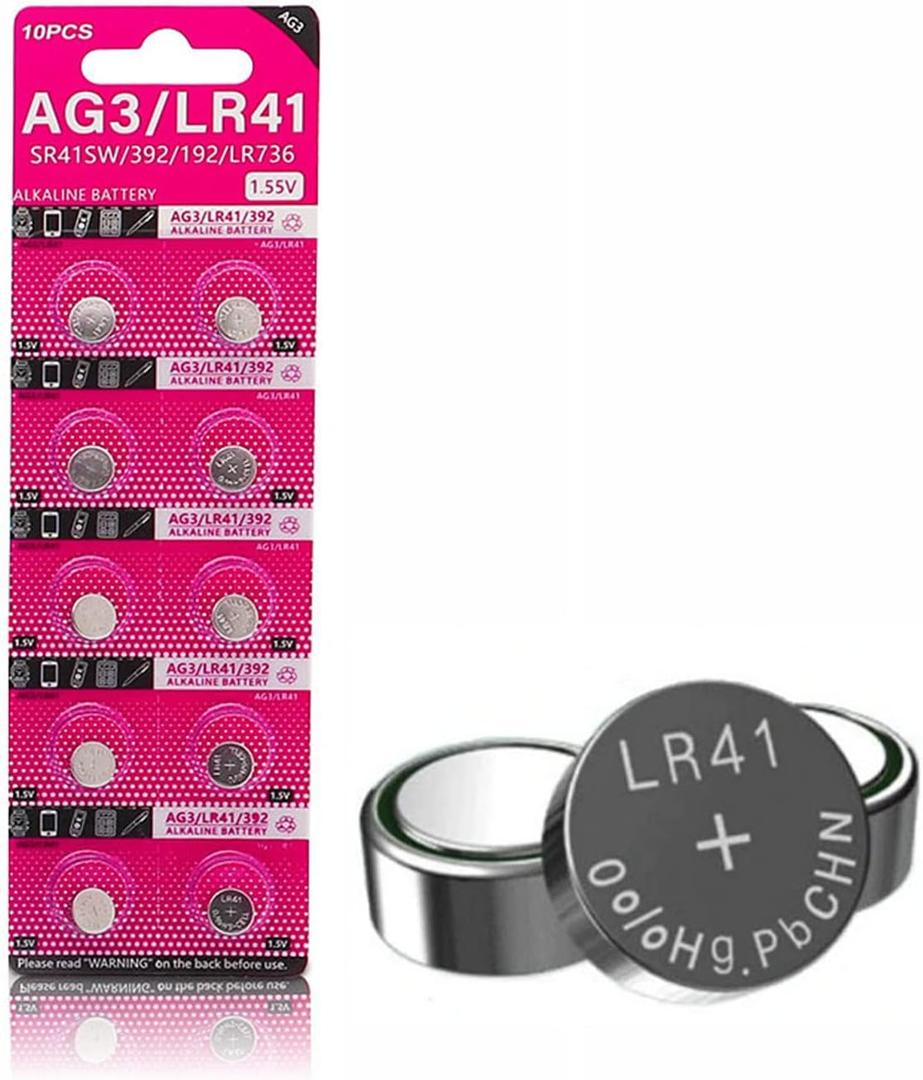 10PCS AG3 Coin Battery LR41 392 192 Button Cell Coin Alkaline Battery 1.55V SR41SW L736 CX41 for Watch No Mercury