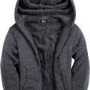 SCODI Hoodies for Men Heavyweight Fleece Sweatshirt - Full Zip Up Thick Sherpa Lined Hooded Sweatshirts (X-Large, Grey)