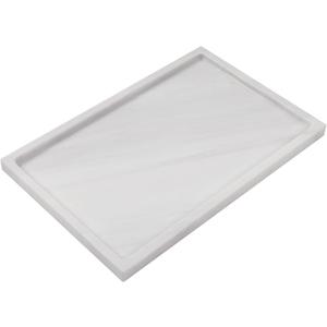 White Marble Vanity Tray, Rectangle Stone Vanity Trays for Perfume, Cosmetics, Jewelry, Candle, 12 x 8 Inch