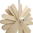 1122 Natural Chew Spinner - Handcrafted chewable Bird cage Toy, Pleasant Design, Turning Wood Pieces, Natural Beads, Breakable Fun, Great for sm to med Size Birds Budgie Cockatiel Conure Caique