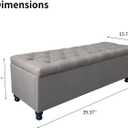 Storage Ottoman Bench, 39in Long Ottomans Rectangle Upholstered Fabric Storage Benches, End of Bed Bench for Bedroom Entryway, Grey