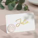 UNIQOOO 24Sets Magnolia Wax Seal Place Card Holders, Champagne Name Card Holders for Wedding Engagement Decor, Tea Party Table Setting, Name Tag, Party Food Labels (24Pcs)