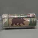 Reversible Lodge Plaid Bedding Moose Bear Quilt Full/Queen Size Rustic Bedspread Cabin Coverlet Wildlife Forest Daybed Cover Summer Lightweight Bed Cover Pillow Shams