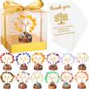 AceOrbit Mini Crystal Tree Return Birthday Gifts for Women Crystal Tree Healing Stones with Thank You Card and Box for Housewarming Positive Energy Office Decor(3.54 Inch Box,Colorful,12 Sets)