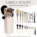 2026 Upgraded Automatic-Lift Makeup Brush Holder, Makeup Organizer with Dustproof & Leakproof Design, Four-slot Make up Brushes Cup for Eyebrow Pencil, Nail Polish, Lip Gloss