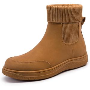 Athlefit Women's Chelsea Ankle Boots Comfortable Winter Short Leather Boots Fashion Slip On Elastic Sock Booties Wide Width
Size9.5