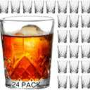 Ruckae 24 Pack 1.5oz Shot Glasses Set Crystal Shot Glass Bulk Clear Cone Shot Glasses for Vodka Tequila Whiskey Liquor (Transparent)