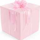Kolldenn Extra Large Gift Box with Lid 20x20x20 Inches, Pink Giant Gift Box for Gender Reveal Big Presents with Bows and Ribbons for Birthday Special Celebrations Anniversaries Wedding Party, 1 Count