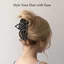 6 Pcs Metal Hair Claw Clips, Gothic Black Spider Web Skeleton Hand Skull Design Hair Jaw Clips Large Non-Slip Catch Halloween Hair Accessories for Women Girls Thick Long Hair