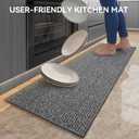 Kitchen Mats for Floor, Super Absorbent Kitchen Rugs Non Slip Washable, Rubber Backing Soft Braided Kitchen Sink Mat Kitchen Runner Rug Standing Mat, Front of Sink, Easy Clean, Grey 17"x47"