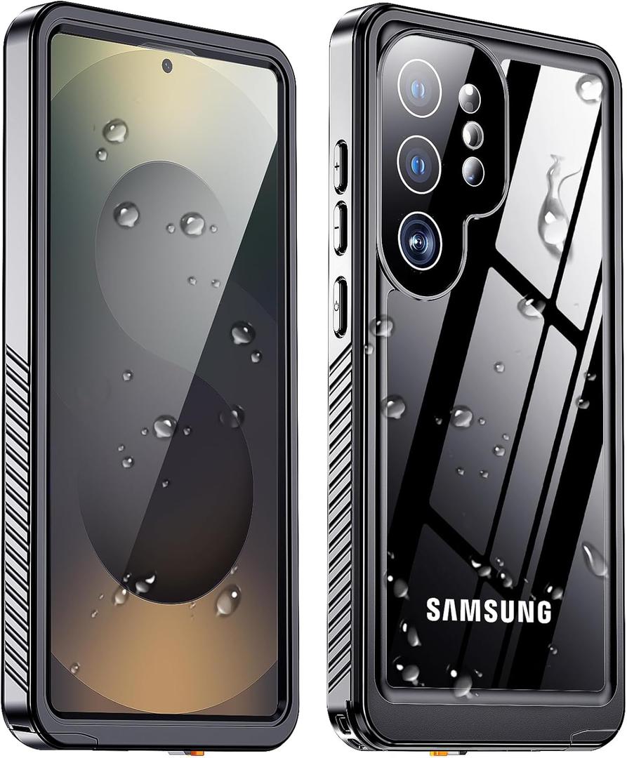 xiwxi for Samsung Galaxy S25 Ultra Case Waterproof,[IPX8 Underwater Case][Full Body Shockproof & Military Drop proof] Built-in Screen Protector Clear Sound Quality for Samsung S25 Ultra 6.9 inch-Black