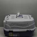 Amazon Basics 2-Door Top-Load Hard-Sided Dogs, Cats Pet Travel Carrier, Gray & Blue, 22.8"L x 15.0"W x 13.0"H