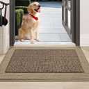 BEQHAUSE Indoor Door Mat 24" x 36", Dirt Trapper Door Mats Non-Slip Entryway Rugs Washable, Resist Dirt Absorbent Welcome Mat, Low Profile Floor Mats for Front Back Door and Entryway, Taupe