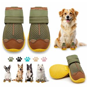 Dog Boots for Large Dogs, Medium Dog Boots & Paw Protectors for Hardwood Floors, Outdoor Dog Booties for Hot Pavement Winter Snow Hiking, Dog Shoes with Reflective Strips