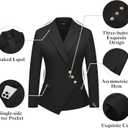 Women's 2 Piece Suit Set Slim Fit Dressy Asymmetric Blazer and Bootcut Pants Set for Work Office Business Casual Outfits Size L