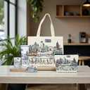 Cities Around the World Artwork Cosmetic Bag Series  Designed in USA, Travel Makeup Bag with Zipper, Souvenir Gift for Women, Artwork Organizer for Purse or Toiletry (Atlanta)
