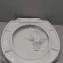 Round Toilet Seat Soft Close 16.5'',Standard Universal Toilet Lid Round with PP Material Safe,Easy to Clean and Install,Ergonomic design,Never Loosens,2 Years Support,White Plastic