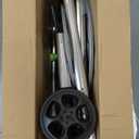 Garden Hose Reel Cart, Holds 75-150 Feet of 5/8-Inch Hose, Portable Hose Reel Cart With Wheels,Adjustable Handrail, Quick Hose Connector (Original, Silver)