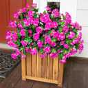 Lvydale Artificial Faux Outdoor Flowers Plants for Outside Spring Decoration, Fake Silk Fuchsia Camellia UV Resistant Realistic for Planter Porch Patio Balcony Garden Home, 3 Large Bundles