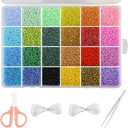GREENTIME 22800pcs Glass Seed Beads for Bracelets Making Kit, Small Craft Beads 11/0 Waist Beads for DIY Bracelet Necklaces Craft Making Supplies (24 Colors)