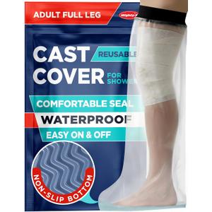 100% Waterproof Cast Covers for Shower Leg - Tight Seal - Reusable Adult Full Leg Cast Protector with Non-Slip Bottom - Knee, Ankle, Foot - Post Surgery Bandage & Dressing Bag for Wounds & Burns, Size: Full Leg