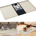 URMONA Waterproof Silicone Under Sink Mat 34'' x 19'' Shelf Liner for Kitchen and Bathroom, Cabinet and Counter Protector, Storage and Organizers, Litter Mat, Pet Cat Puppy Essentials(Cream)