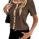 KreqiuCre Women Short T-Shirts Soft Short Sleeve Summer Tops Lightweight Round Neck Breathable Blouse (S)