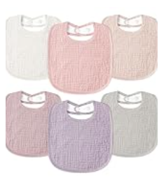 Susurration Muslin Baby Bibs 6 Pack Cotton Baby Drool Bibs, Soft Adjustable Baby Drooling Bibs for Unisex Boys Girls