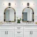 Black and Gold Bathroom Wall Sconces, Hardwired Sconce Wall Decor Set of 2, Modern Wall Sconce with Clear Glass, Bathroom Sconces over Mirror, Wall Light Fixtures for Hallway, Bedroom (Bulbs Required)