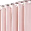 Long Pink Linen Shower Curtain, Heavy Duty Fabric Shower Curtain for Girl's Room Partition, 78 Inches Luxury Hotel Spa Quality Weighted Bath Curtain Set with 12 Plastic Hooks, 72x78 Blush Pink