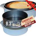 8 Inch Springform Cake Pan NONSTICK - Cheesecake Pan with Silicone Sleeve  NO LEAKS in Water Bath - No Foil Wrap Needed - Easy Cake Release  Sturdy Build - Heavy-Gauge Carbon Steel 0.4 mm