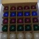 Novelty Lights Incandescent G30 Globe Replacement Bulbs - Outdoor Individual Bulbs for Events, Holiday Parties, Patios, and More - C7/E12 Candelabra Base, 5 Watt Lights (Multi, 25 Pack)