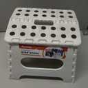 ACSTEP Folding Step Stool Portable Collapsible Plastic Step Stool 9 Inch Foldable Step Stools Non Slip Folding Stools for Kitchen Bathroom Bedroom (White)