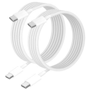 USB C to USB C Cable for iPhone 16, [MFi Certified] 4 Pack 6FT 60W Nylon Braided Long iPhone 16 Fast Charger Cord for iPhone 16/16 Plus/16 Pro/16 Pro Max/15/15 Plus/15 Pro/15 Galaxy Pixel iPad
