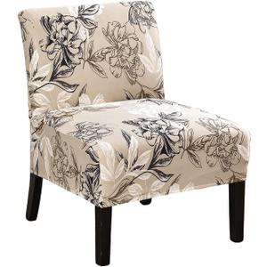 HAOYONG Armless Accent Chair Cover, Stretch Chair Slipcover Printed Slipper Chair Covers Furniture Protector Covers for Living Dining Room Hotel