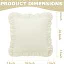 KKJIAF Ruffle Pillow Cases 26x26 Inches, Beige Square Ruffled Pillow Covers Set of 2, Microfiber Wrinkle Resistant Pillow Shams with Envelope Closure for Sofa Bed Living Room
