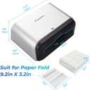 Trifold Hand Towel Dispenser for Bathroom - C Fold Paper Towel Dispenser Wall Mount with No-Hole Adhesive Installation, Compact 200 Sheets Large Capacity for Home, Apartment & RV
