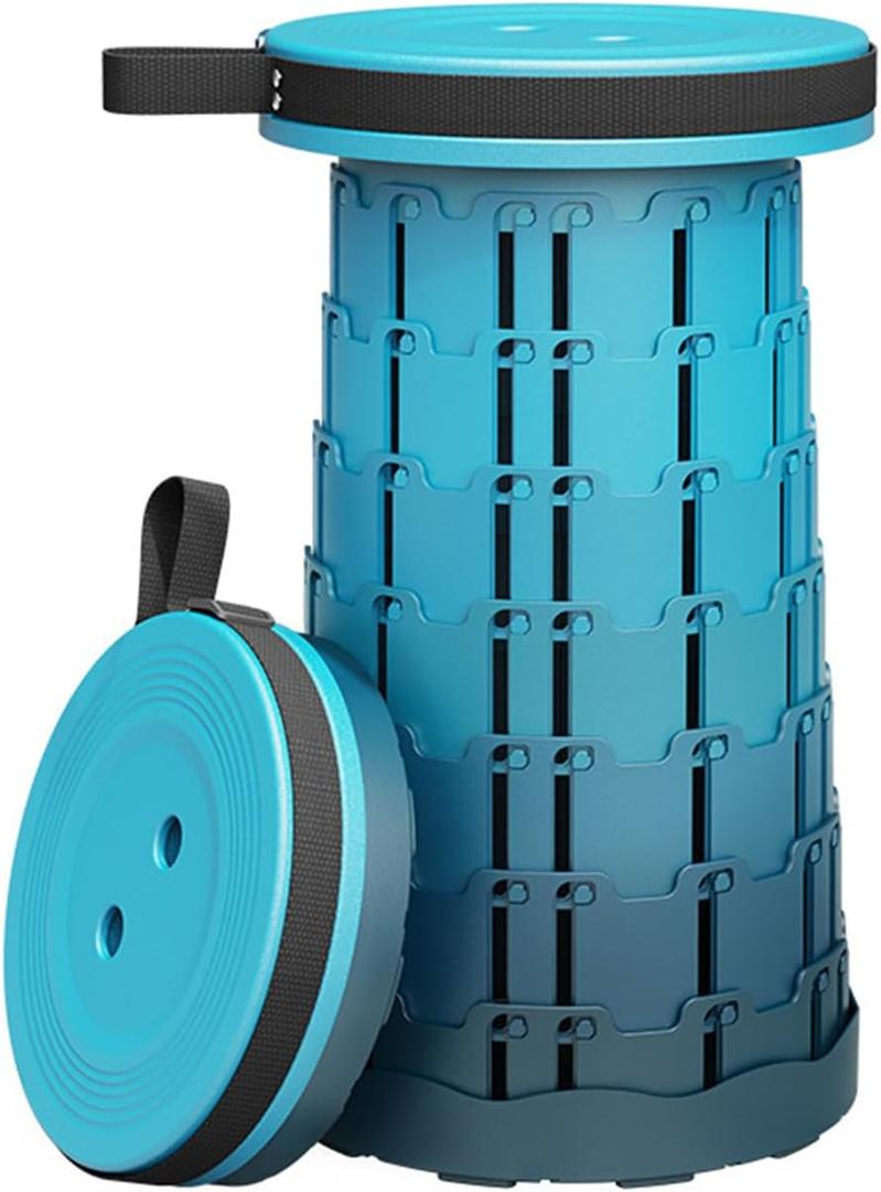 Ultra-Lightweight Collapsible Stool - Portable Folding Seat for Camping, Hiking, Travel & Outdoor Activities (Gradient Blue)